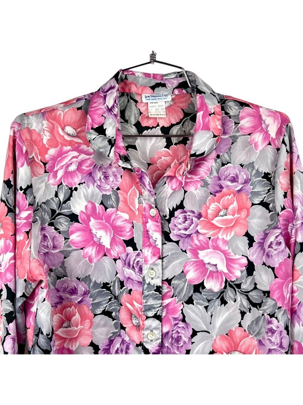 Vintage Levi Strauss Floral Button-Up Shirt Long Sleeve Size 16 Made In USA VGUC